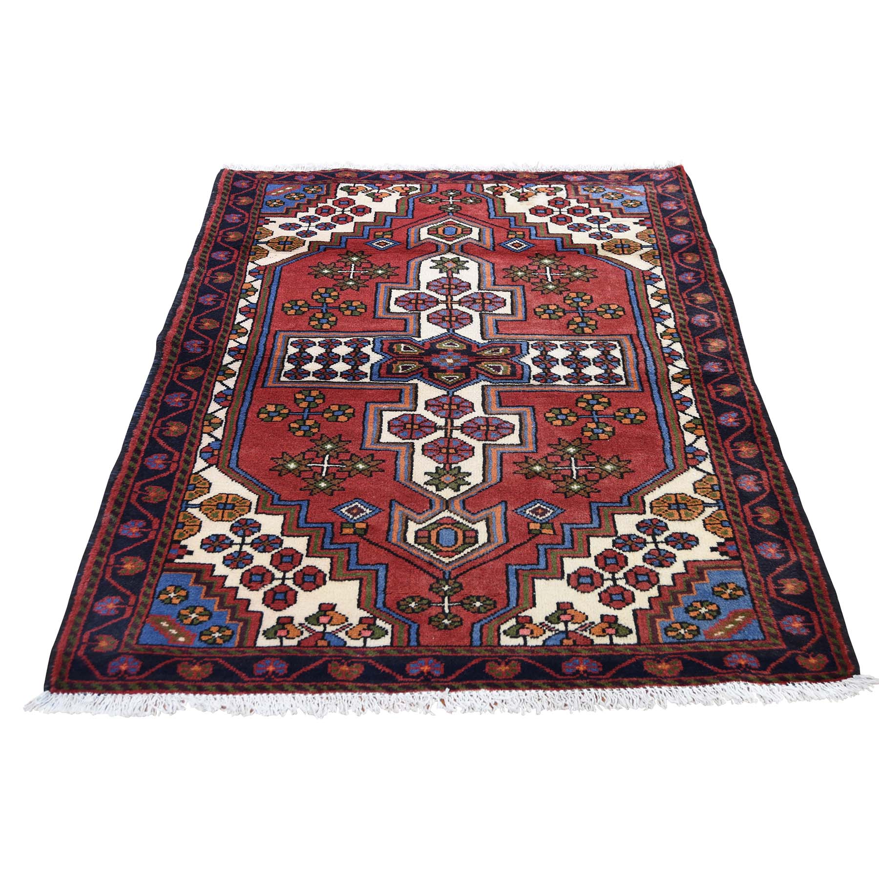 Traditional Wool Hand-Knotted Area Rug 3'5